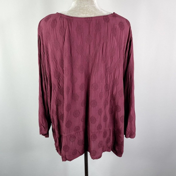 J. Jill JJill 2pc Set Size 4X Top Shirt Skirt Elastic Waist Plum Purple Crinkle - Picture 6 of 12